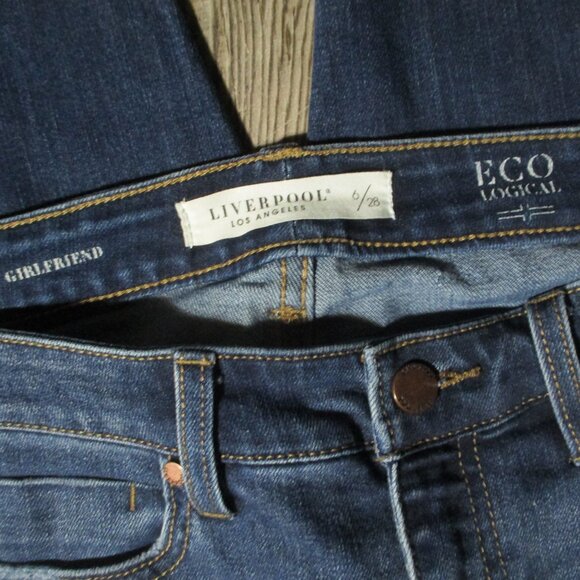 Liverpool The Girlfriend Jeans Women Size 6/28 Dark Blue Msre 30.5x28 - Picture 4 of 13
